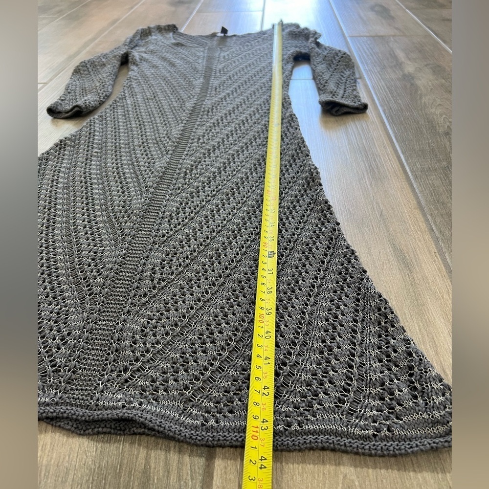 Tommy Bahamas Grey Cotton/Nylon/Linen Blend Crochet Midi Summer Beach Dress M - Picture 5 of 9